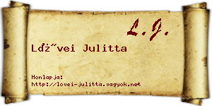Lövei Julitta névjegykártya